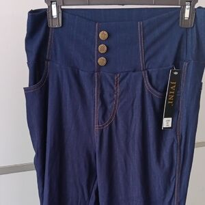 JVINI Women's High Rise Dark Blue Jeans